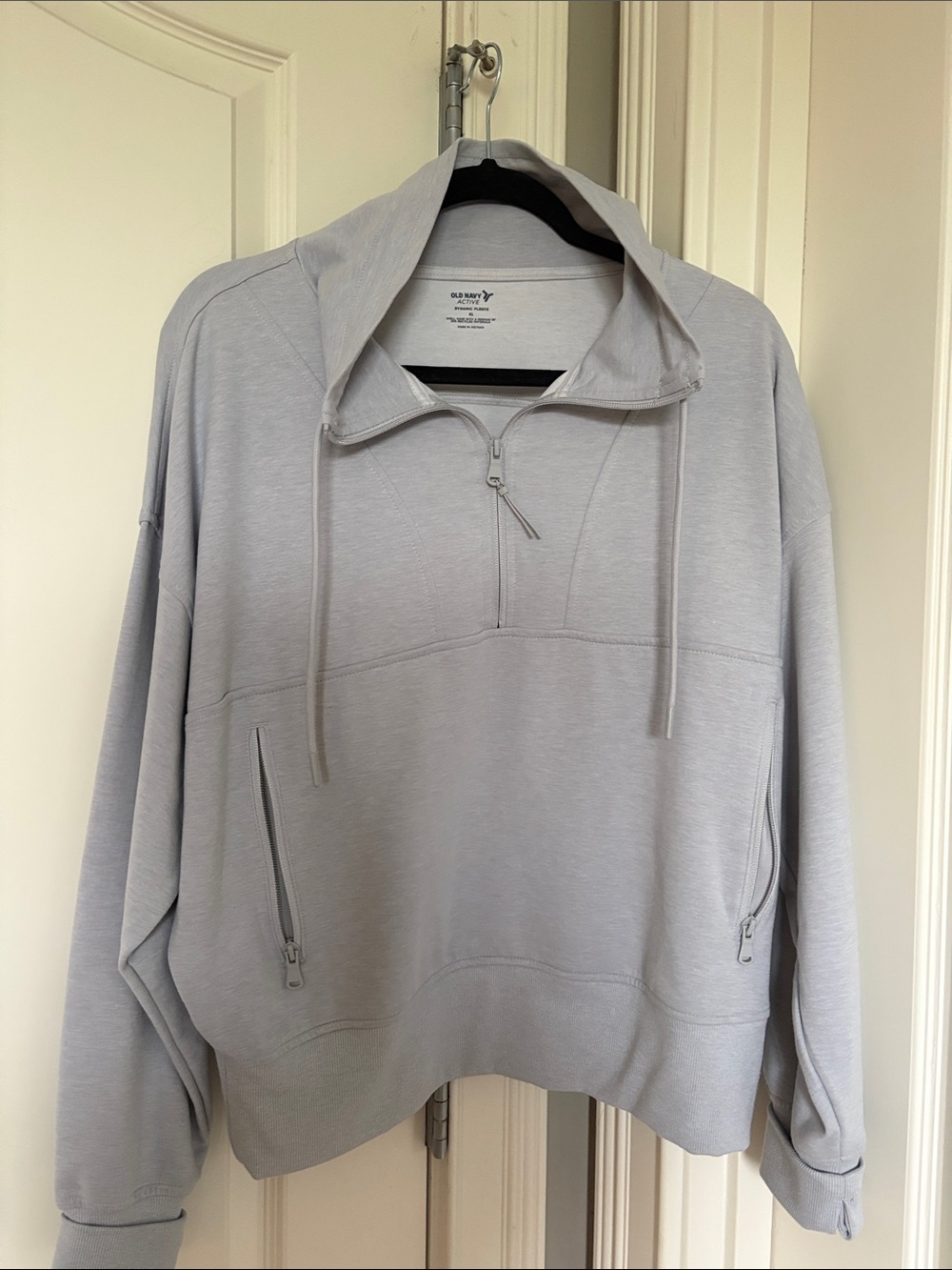 Old Navy Light Gray Half-Zip Hoodie Pullover